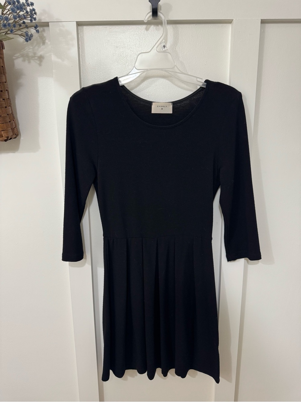 Everly Black Long Sleeve Fit & Flare Dress
